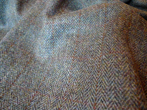 harris tweed rutig i grönt ull