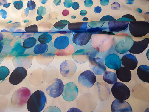 blå bubblor bomull tunn skjort och blus kvalite i metervara