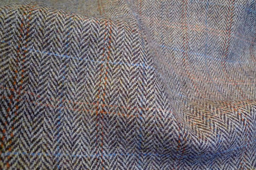 rutig och fiskben handvävd harris tweed i metervara